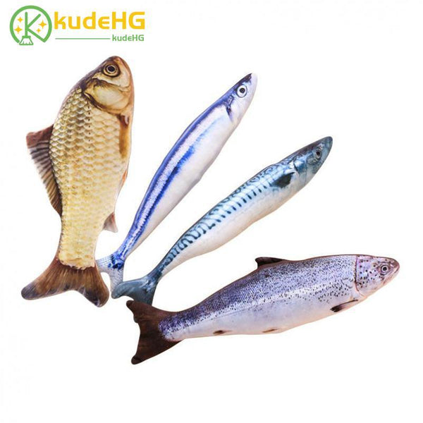 Plush Creative 3D Carp Fish Shape Cat Toy Gift Cute Simulation Fish Playing Toy For Pet Gifts Catnip Fish Stuffed Pillow Doll 23