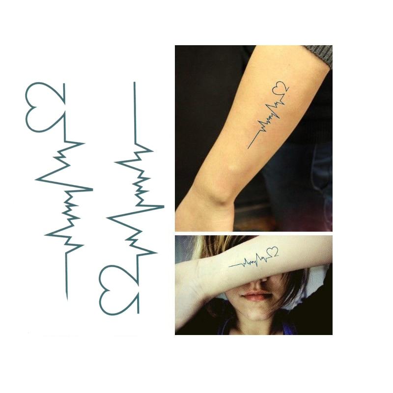 ECG temporary tattoo Men and women love tattoos  sexy products waterproof disposable tattoo stickers to cover the scar