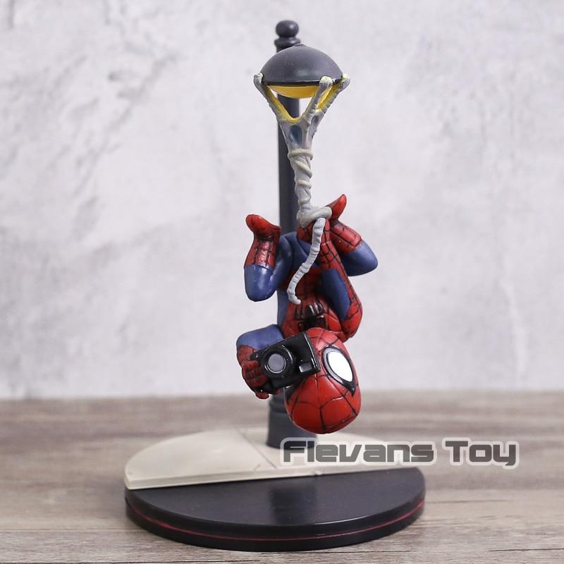 Q Fig Spider Man Taking Photo PVC Action Figure Super Hero Spiderman Model Toys Doll With Box For Kids Gifts