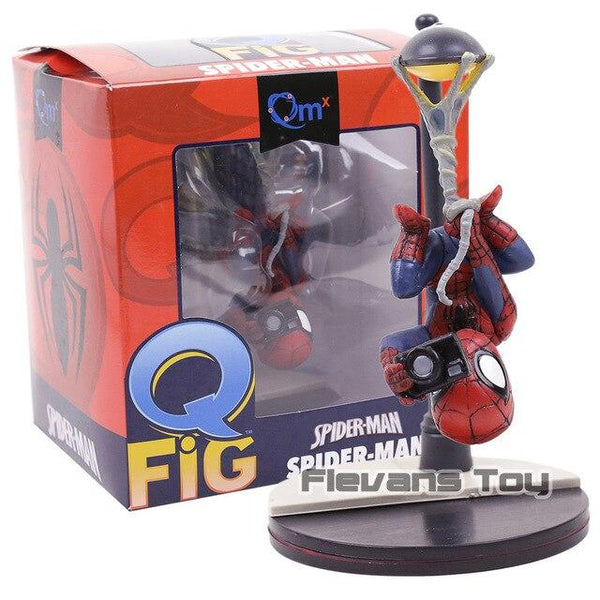 Q Fig Spider Man Taking Photo PVC Action Figure Super Hero Spiderman Model Toys Doll With Box For Kids Gifts