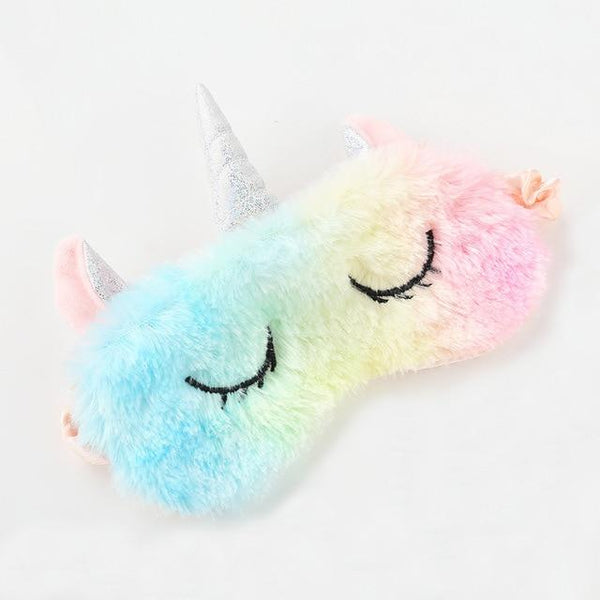 1pc New Unicorn Eye Mask Cartoon Sleeping Mask Plush Eye Shade Cover Eyeshade Suitable For Travel Home Party Gifts