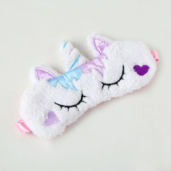 1pc New Unicorn Eye Mask Cartoon Sleeping Mask Plush Eye Shade Cover Eyeshade Suitable For Travel Home Party Gifts