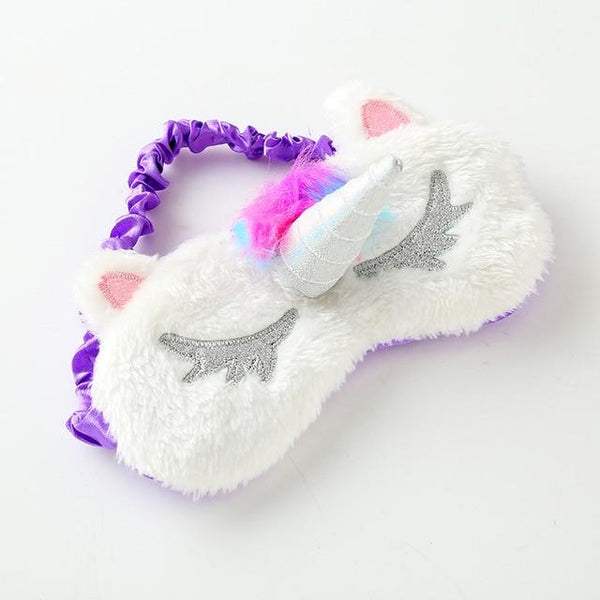 1pc New Unicorn Eye Mask Cartoon Sleeping Mask Plush Eye Shade Cover Eyeshade Suitable For Travel Home Party Gifts