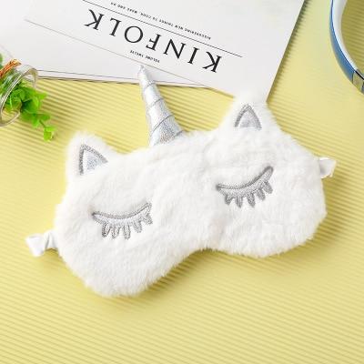 1pc New Unicorn Eye Mask Cartoon Sleeping Mask Plush Eye Shade Cover Eyeshade Suitable For Travel Home Party Gifts