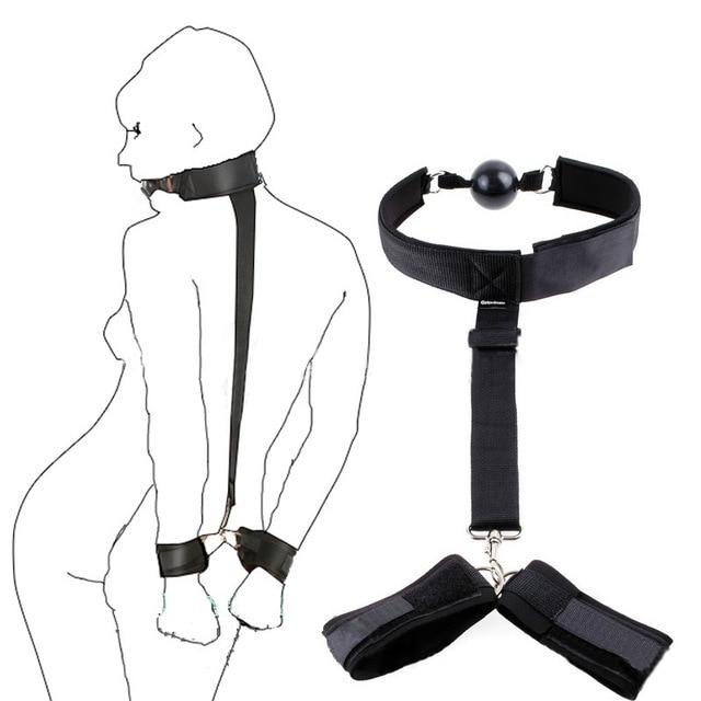 Sex Toys For couples Erotic Restraints positioning Bondage BDSM esclave Handcuffs Muzzles Mouth Gags Ball Adult sexuale Slave