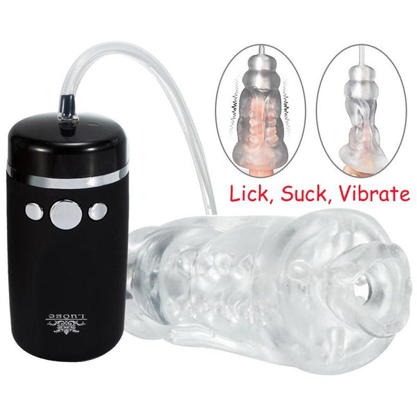 LUOGE Blowjob Sex Toys for Men Suck Toys Vibrating Oral Sex Machine Electric Male Masturbator Adult Sex Products Masculino