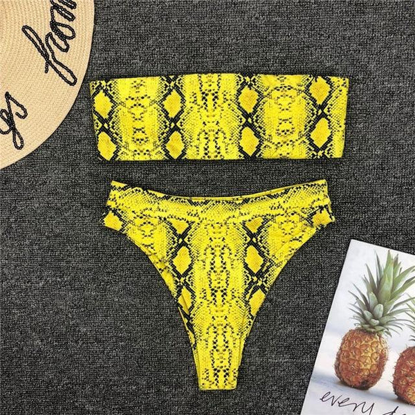 In-X Micro bikini 2019 Sexy snake print swimsuit female High cut bikini set Halter swimwear women String bathing suit Beach wear