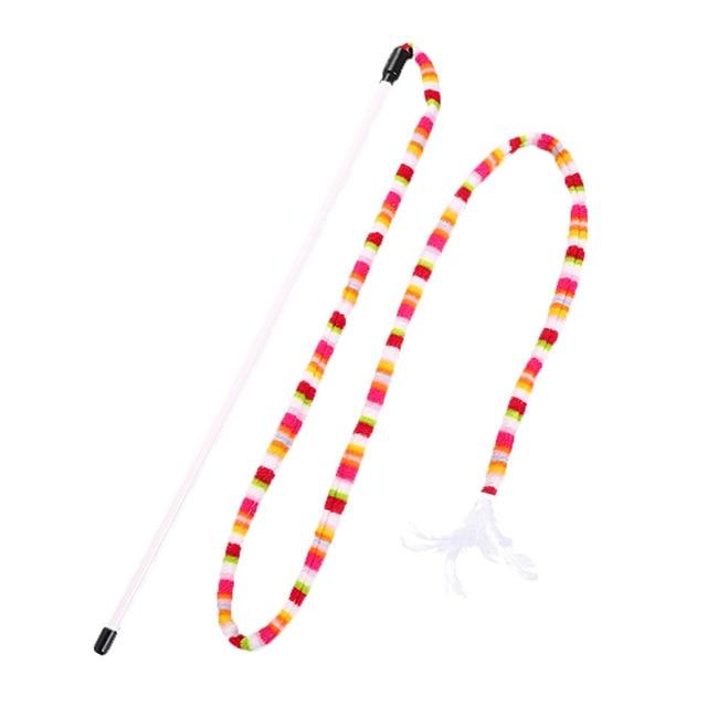 Kitten cat toy Chaser Stick Rainbow  Streamer Interactive Play Fun Toys jouet chat Small pet supplies gato pet supplies