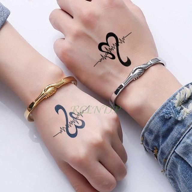 Waterproof Temporary Tattoo Sticker of body Love wave tattoo small size tatto stickers flash tatoo fake tattoos for girl women