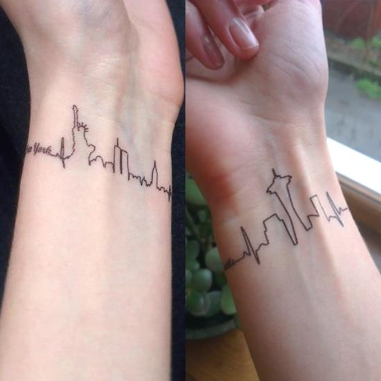 Waterproof Temporary Tattoo Sticker of body Love wave tattoo small size tatto stickers flash tatoo fake tattoos for girl women
