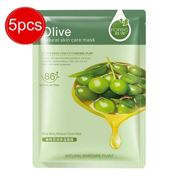 2/5pc Skin Care Moisturizer Face Masks Natural Plant Facial Mask Whitening Oil Control Wrapped Mask Aloe Vera Honey Facial Masks