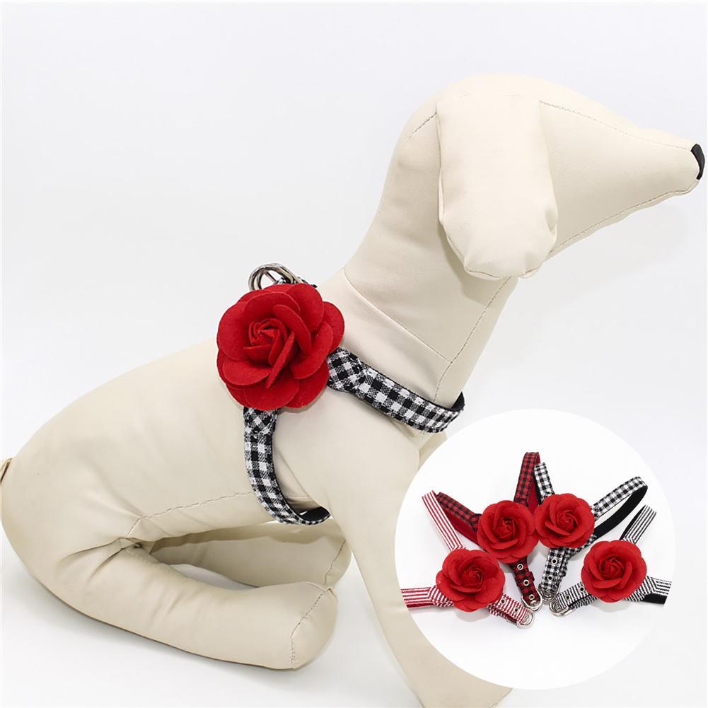 Hot Canvas Grid Stripe Adjustable Pet Puppy Dog Soft Canvas Harness Chest Strap Pet chest strap