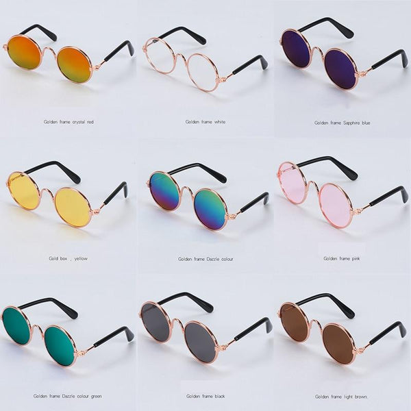 1PC Dog Cat Sunglasses Cute Pet Products Photos Props Accessories Eye-wear Dog Pet Sunglasses Metal Cat Stylish Glasses