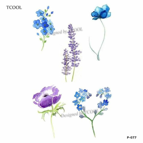 HXMAN Flower Temporary Tattoos for Women Hand Tattoo Sticker Fashion Body Art Waterproof Arm Fake Tatoo Paper 9.8X6cm P-013