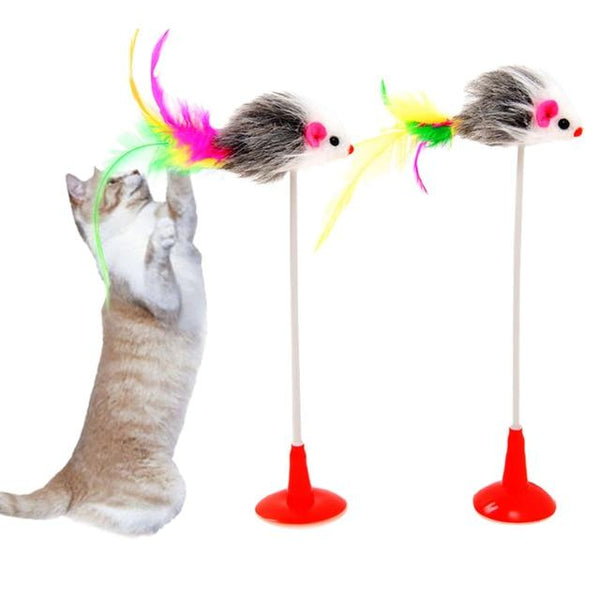 Pet Cat Toy Cat Toys False Mouse Feather Ball Bell Birds Ball Interactive Funny Teaser Wand Toys Training Cat Kitten Stick Toys
