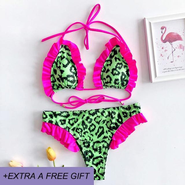 New Bowknot High Waist Solid Red Pink Bikini Set Women Swimsuit Ladies Bathing Suit For Female Swimswear Beach Swimming Suit
