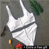 6 colors swimwear women 2018 new sexy Ladies solid color high waist top &bottom zipper swimsuit beach swimming suit Female Girl