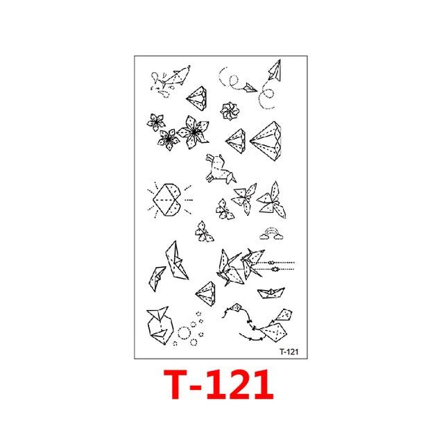 T-049 Multiple patte small pattern cool temporary tattoo sticker female simple line pattern body art new design fake male tattoo