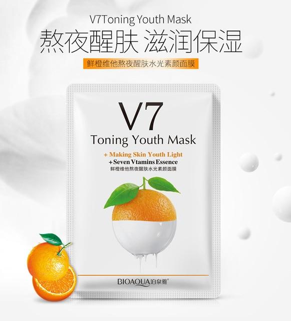 HanChan Aloe and V7 Fruits All kinds of Skin Care Plant Facial Mask Moisturizing Oil Control Blackhead Remover Wrapped Face Mask