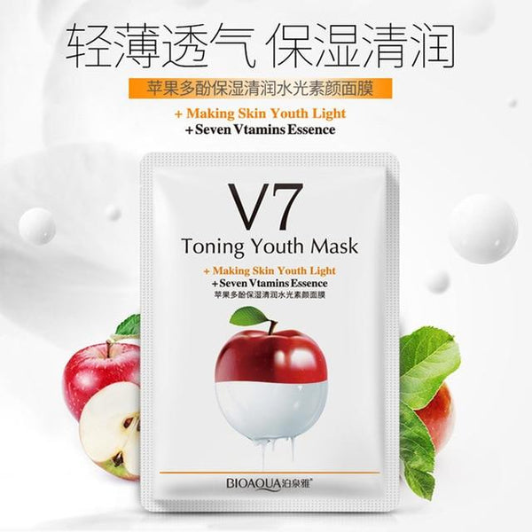 HanChan Aloe and V7 Fruits All kinds of Skin Care Plant Facial Mask Moisturizing Oil Control Blackhead Remover Wrapped Face Mask