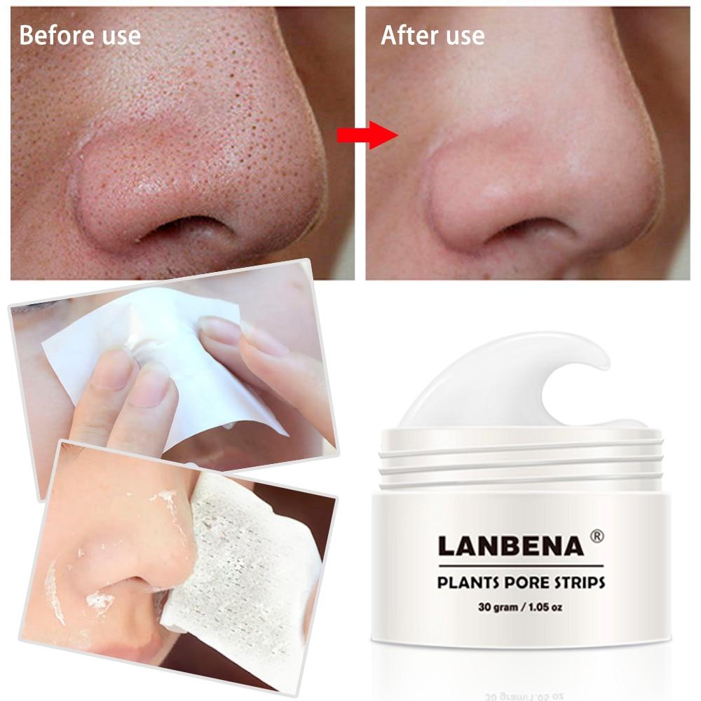 60pcs paper LANBENA Blackhead Remover Nose Mask Pore Strip Black Mask Anti Acne Treatment Black Deep Cleansing Skin Care TSLM1